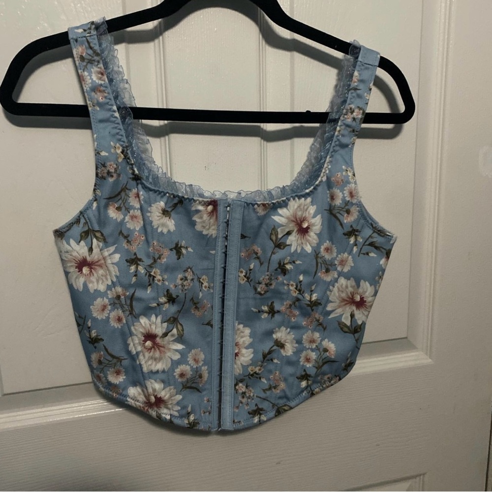 Altar'd State Blue Floral Tank Top